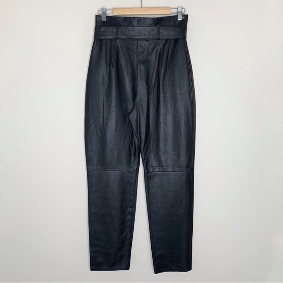 NEW Song of Style Revolve Suzie Leather Pants (Sz M) Belted Crop Black - Picture 10 of 15